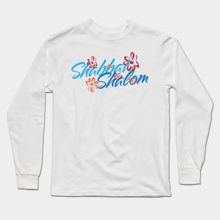 Floral Shabbat Shalom Greeting Long Sleeve T-Shirt